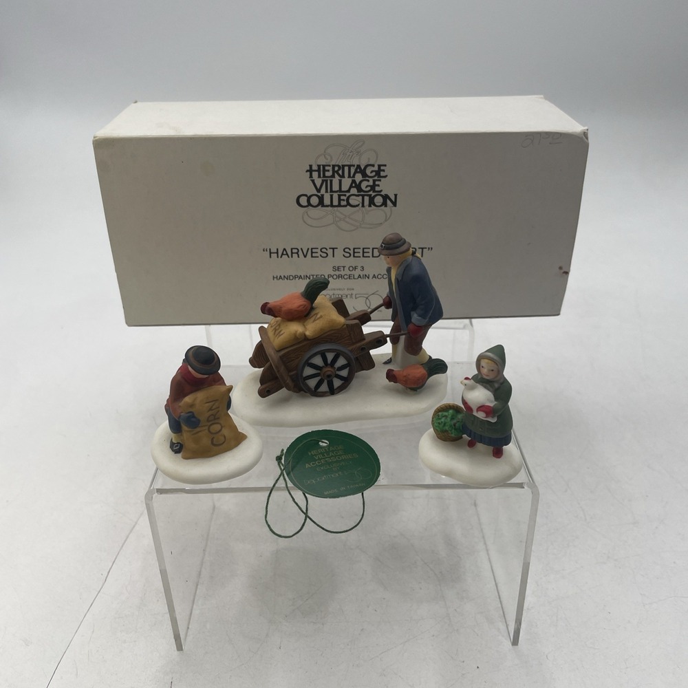 Dept 56 New England Village HARVEST SEED CART, Set of 3, #56456, New In Box
